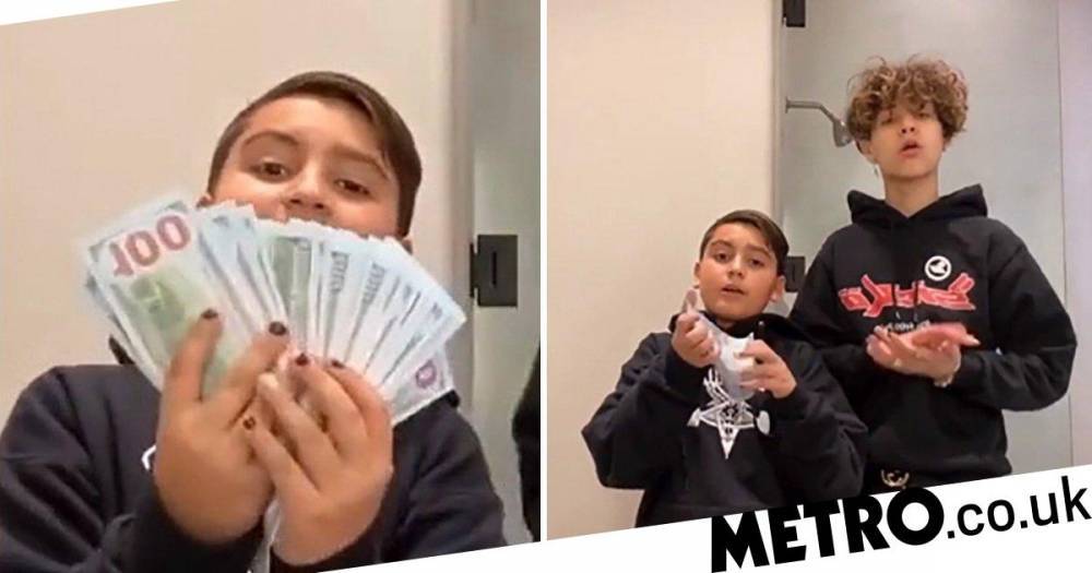 Kourtney Kardashian’s son Mason Disick, 10, flashes huge wad of $100 bills in bizarre TikTok video - metro.co.uk