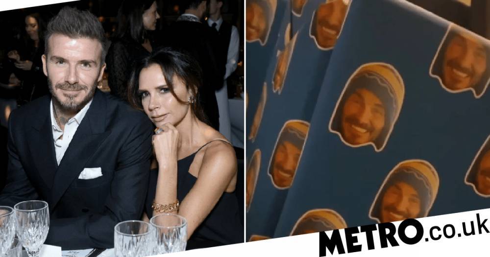 Victoria Beckham - Victoria Beckham celebrates husband David’s birthday as she shows off presents plastered with his face - metro.co.uk - city Manchester - Victoria, county Beckham - city Victoria, county Beckham - county Beckham