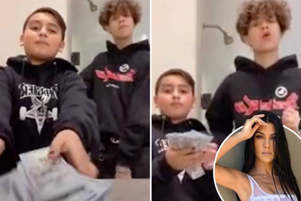 Scott Disick - Kourtney Kardashian’s son Mason Disick, 10, waves wads of $100 dollar bills on TikTok after ban from social media - thesun.co.uk