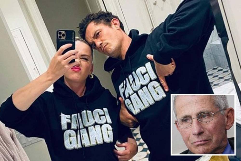 Orlando Bloom - Pregnant Katy Perry and fiance Orlando Bloom support top coronavirus doc by wearing matching Fauci Gang sweatshirts - thesun.co.uk