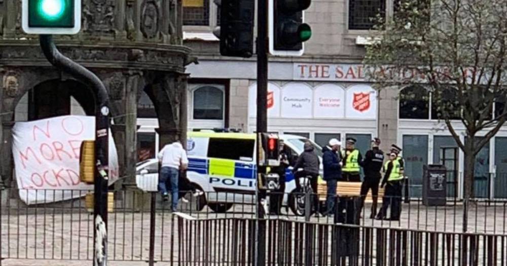 Coronavirus Scotland: Cops swoop on 'no more lockdown' protesters in Aberdeen - dailyrecord.co.uk - Scotland - city Aberdeen