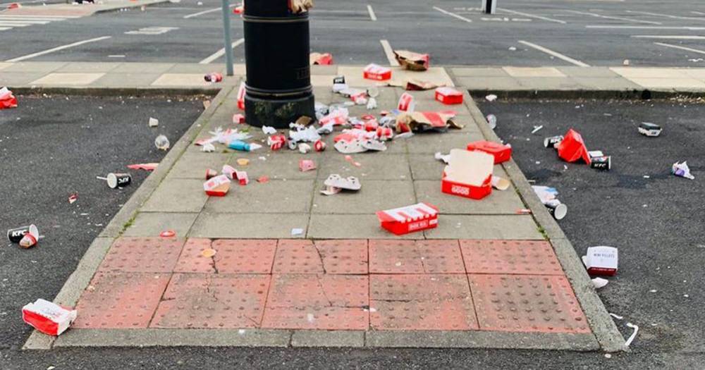 'Disgusting' KFC customers leave rubbish strewn over ground days after reopening - dailystar.co.uk - Britain - city Manchester - county Hood - county Wayne