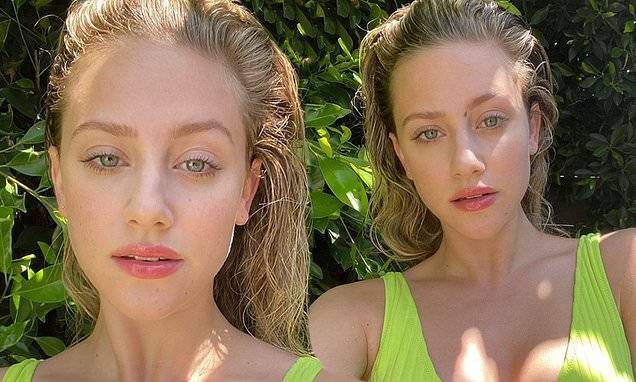 Lili Reinhart - Cole Sprouse - Lili Reinhart flaunts cleavage in plunging lime green top - dailymail.co.uk