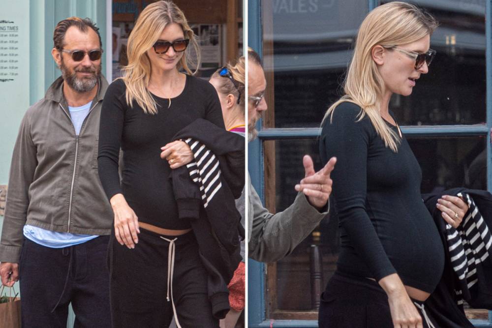 Phillipa Coan - Jude Law’s pregnant wife Phillipa Coan proudly shows off her baby bump as they shop for essentials in north London - thesun.co.uk