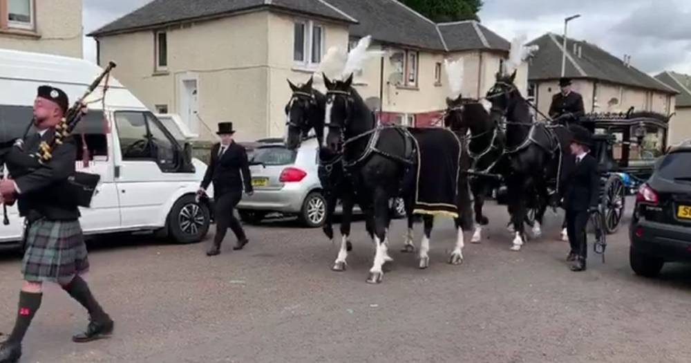 Piper leads funeral procession of popular mum Marion Hawkins as hundreds line street - dailyrecord.co.uk - Scotland - county Marion - county Hawkins