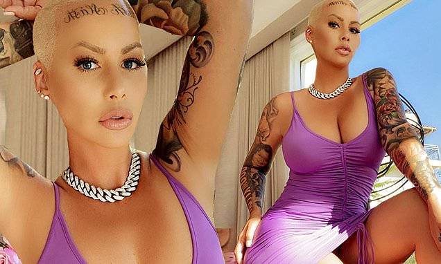 Amber Rose - Amber Rose hints the stress of self-isolation with two kids is getting to her - dailymail.co.uk