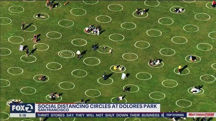 London Breed - Social distancing circles dot San Francisco's Dolores Park - fox29.com - San Francisco - county Park