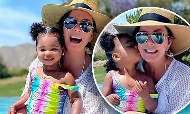 Khloe Kardashian - Kris Jenner - Khloe Kardashian shares snaps of Kris Jenner snuggling by the pool with two-year-old True - dailymail.co.uk