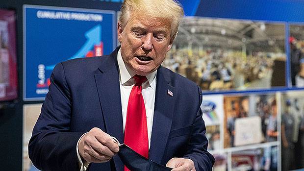 Donald Trump - Donald Trump Caught Wearing Face Mask For The 1st Time At Ford Motor Plant — See Pic - hollywoodlife.com