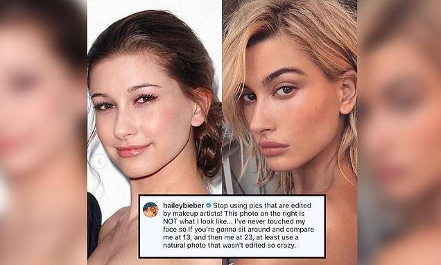 Hailey Bieber slams accusations that she underwent plastic surgery: 'I've never touched my face' - dailymail.co.uk