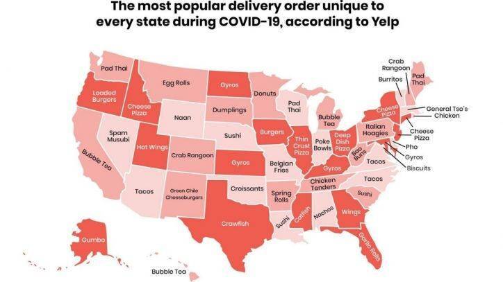 Quarantine cravings: Yelp reveals each state's most popular delivery order during pandemic - fox29.com - Washington