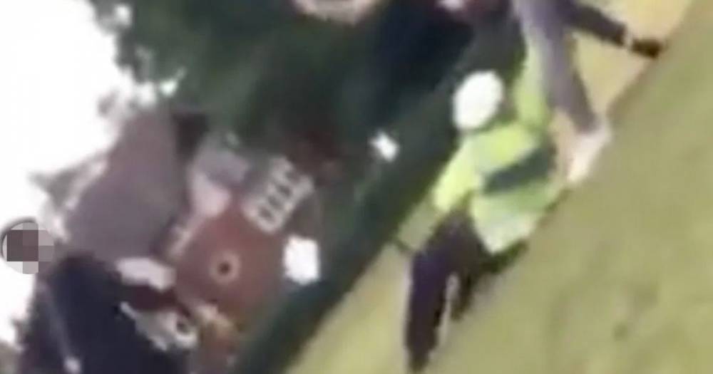Teens kick police officer on the ground after being confronted over lockdown rules - dailystar.co.uk - county Park - London
