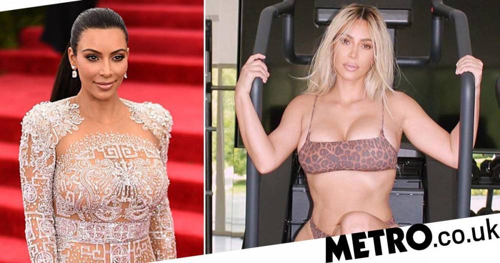 Kim Kardashian - Kim Kardashian’s gym chic very different to ours as she dons leopard print underwear - metro.co.uk