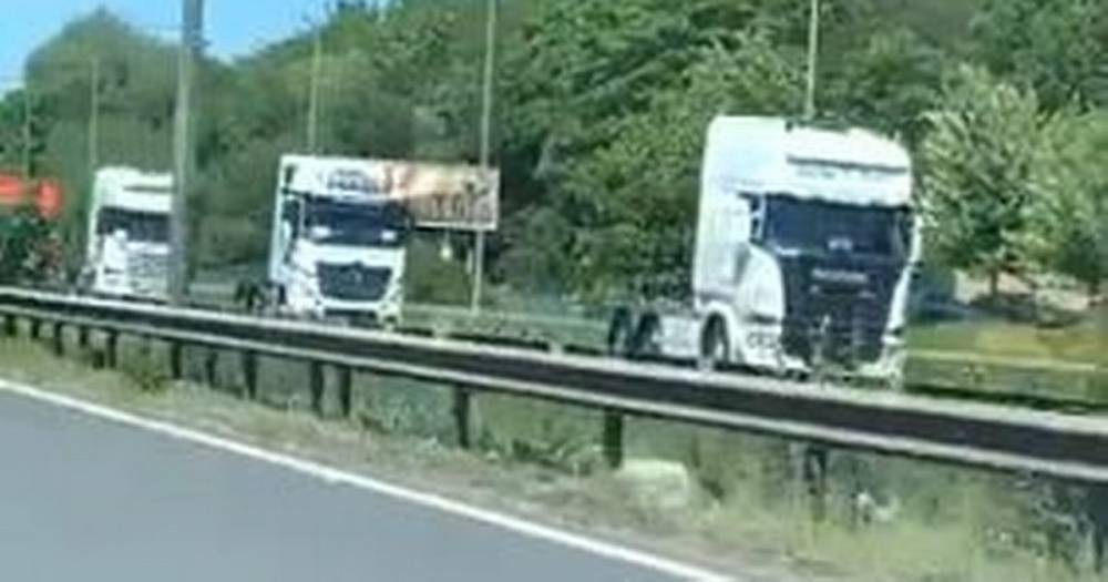 Why hundreds of lorries were in a convoy on M60 today - manchestereveningnews.co.uk