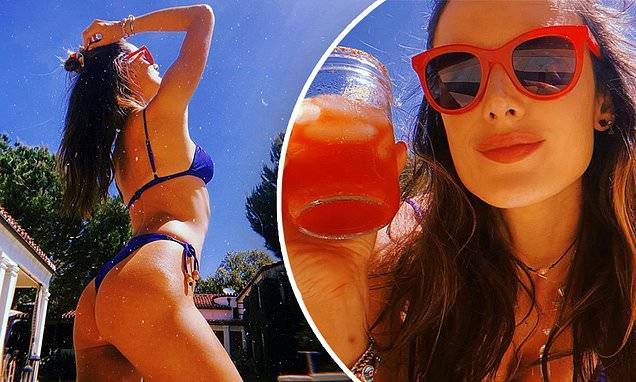 Alessandra Ambrosio - Alessandra Ambrosio has a strong start to the week as she sunbathes in a bikini - dailymail.co.uk - city Santa Monica