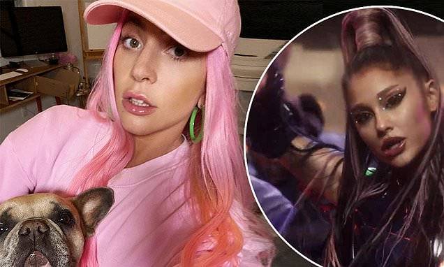 Ariana Grande - Lady Gaga in all-pink attire celebrates new song Rain On Me with Ariana Grande who she misses - dailymail.co.uk