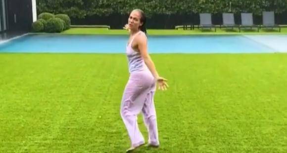 Jennifer Lopez - Alex Rodriguez - Jennifer Lopez gets goofy and dances in the rain and jumps into swimming a pool amidst lockdown; Watch video - pinkvilla.com