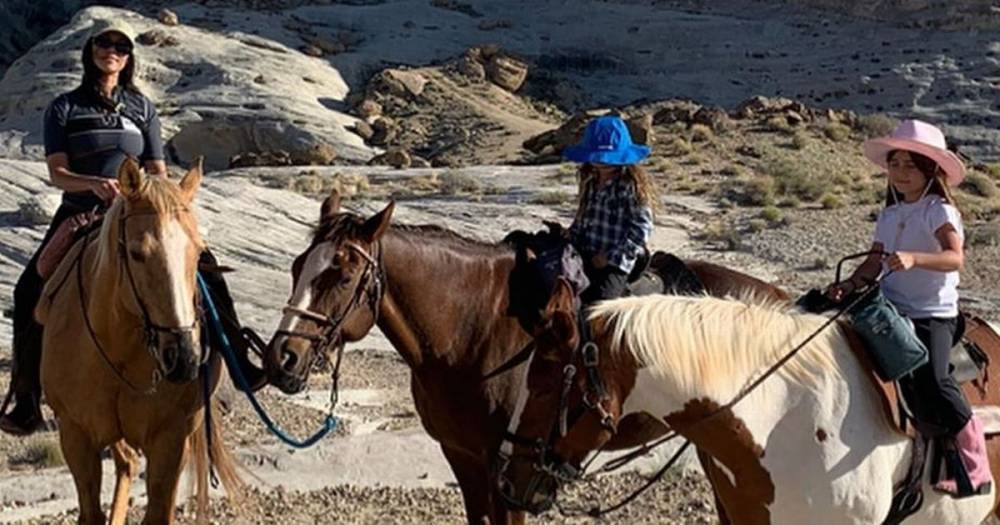 Kourtney Kardashian - Kourtney Kardashian takes kids on horse-riding desert retreat to escape lockdown - mirror.co.uk - county Lake - state Arizona - state Utah - city Powell, county Lake