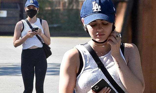 Lucy Hale - Lucy Hale takes a hike in cropped tank and skintight leggings in LA - dailymail.co.uk - Los Angeles - city Los Angeles
