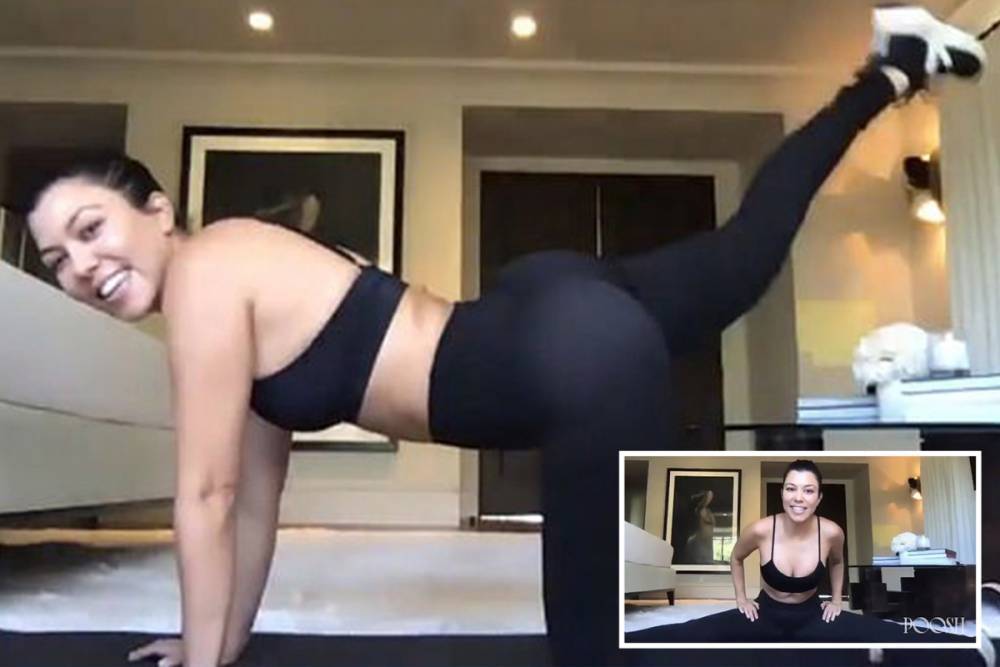 Kourtney Kardashian - Addison Rae - Kourtney Kardashian shows off toned body during gruelling bum workout as she social distances from trainer - thesun.co.uk