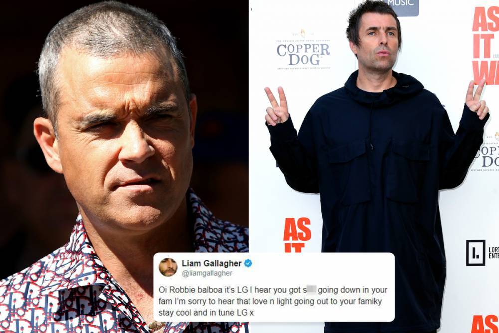 Liam Gallagher - Robbie Williams - Liam Gallagher ends bitter feud with Robbie Williams after singer reveals his dad has Parkinson’s - thesun.co.uk - Britain
