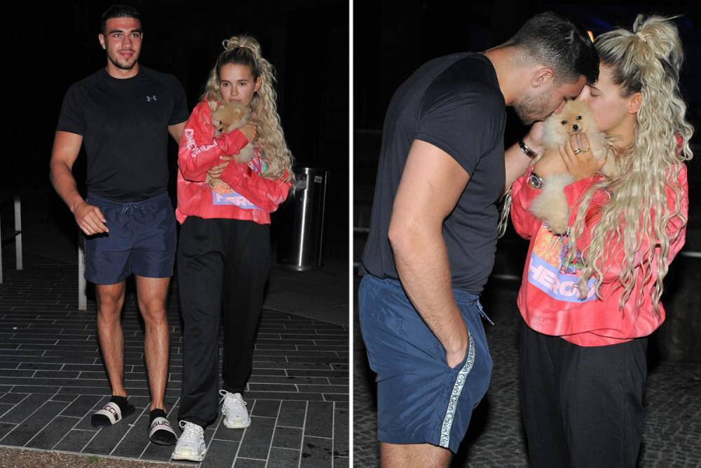 Tommy Fury - Mae Hague - Molly Mae and Tommy Fury take new puppy Mr Chai on a walk in Manchester after backlash over importing him from Russia - thesun.co.uk - Russia - city Manchester - city Hague - county Love