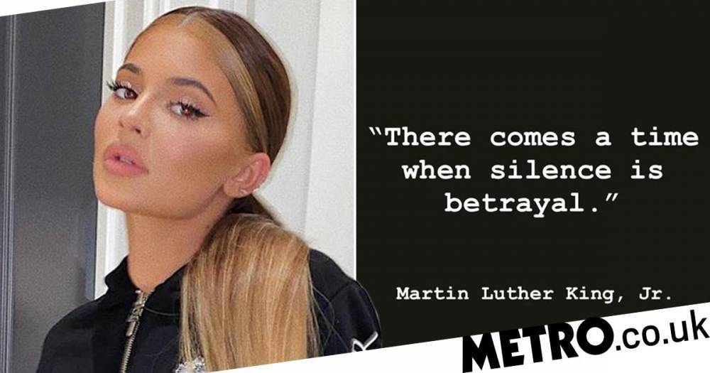 Kylie Jenner - Martin Luther King-Junior - George Floyd - Kylie Jenner says death of George Floyd is ‘devastating and heartbreaking’ in impassioned post - metro.co.uk - state Minnesota - city Minneapolis