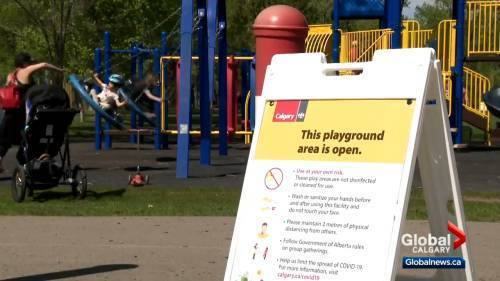 Children in Calgary quick to enjoy reopened playgrounds in the city - globalnews.ca