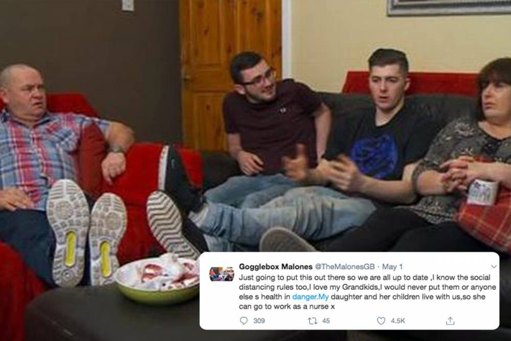 Gogglebox’s Malone family defend show over social distancing backlash and insist they’re following guidelines - thesun.co.uk