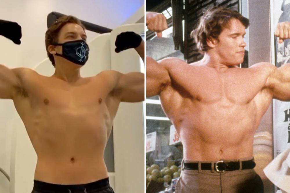 Arnold Schwarzenegger - Joseph Baena - Arnold Schwarzenegger’s shirtless son Joseph Baena, 22, looks like dad as he shows off muscles in cryofreeze chamber - thesun.co.uk - Los Angeles