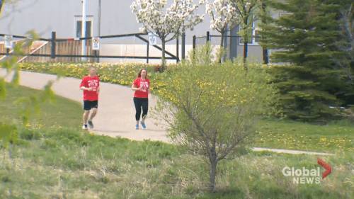 COVID-19 forces Calgary-area couple to alter plans for half-marathon milestone - globalnews.ca