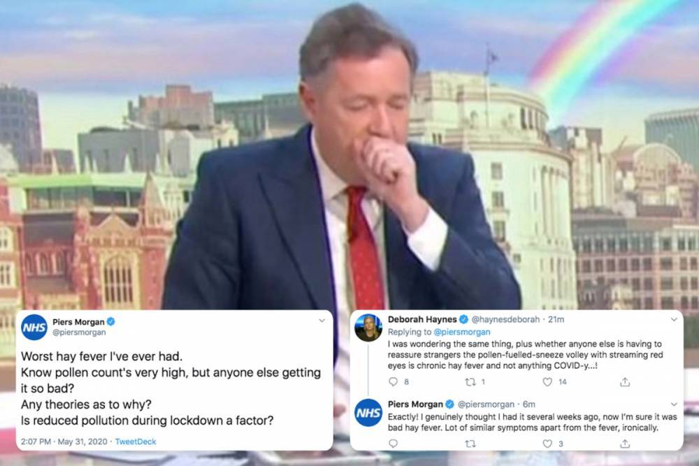 Piers Morgan - Piers Morgan convinced his coronavirus scare was actually the ‘worst hay fever ever’ after testing negative - thesun.co.uk - Britain