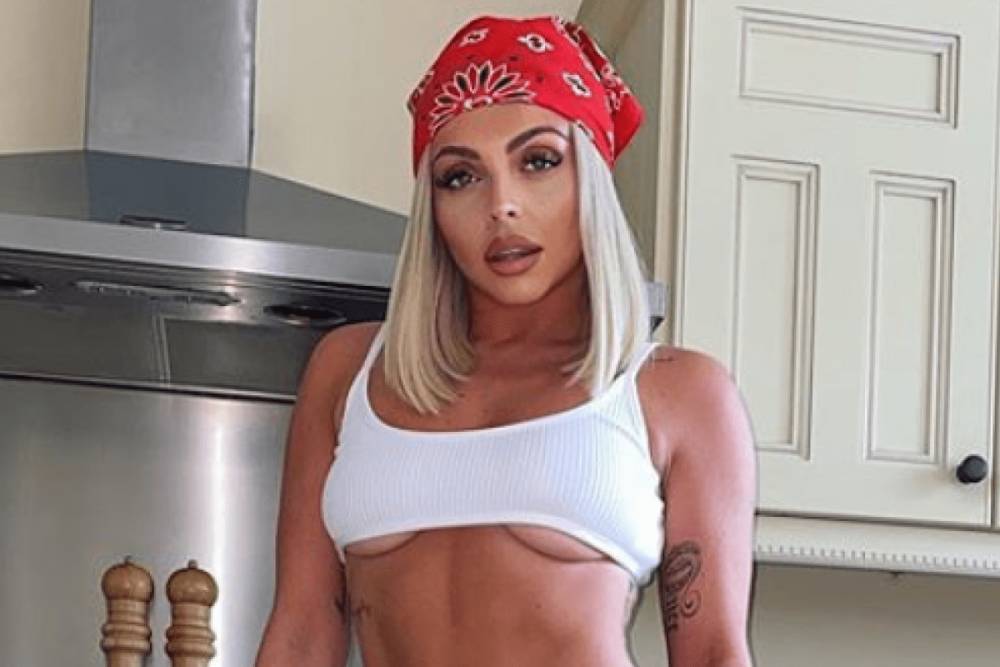 Chris Hughes - Jesy Nelson poses in tiny white crop top for racy underboob picture as she reveals new blonde hair in her kitchen - thesun.co.uk
