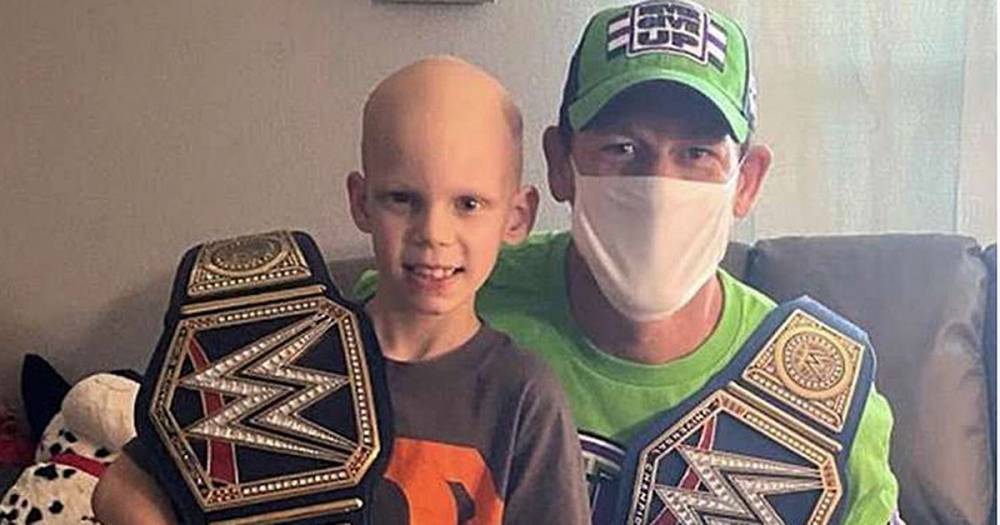 John Cena - David Castle - WWE legend John Cena wears mask in touching visit to seven-year-old battling cancer - dailystar.co.uk - Usa - state Florida - city Tampa, state Florida - county Pasco