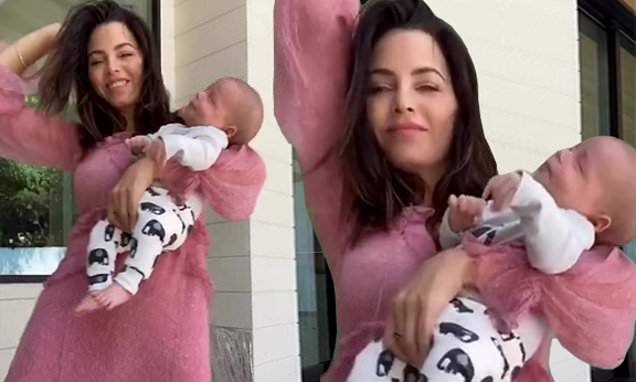 Jenna Dewan dances joyfully as she cradles her slumbering baby boy Callum - dailymail.co.uk