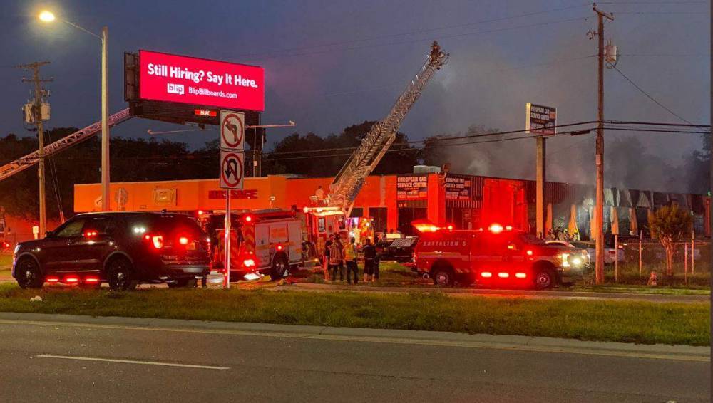 Fire ravages Orange County auto shop - clickorlando.com - county Orange