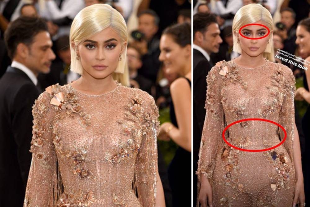 Kylie Jenner - Kylie Jenner accused of photoshopping past Met Gala looks to trim waist and boost cleavage - thesun.co.uk