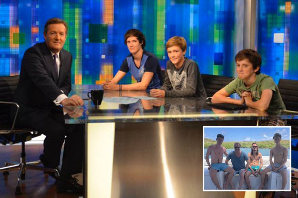 Piers Morgan - Poorly Piers Morgan posts family throwback snap of ‘toughest ever interview’ with his three young sons - thesun.co.uk - Britain