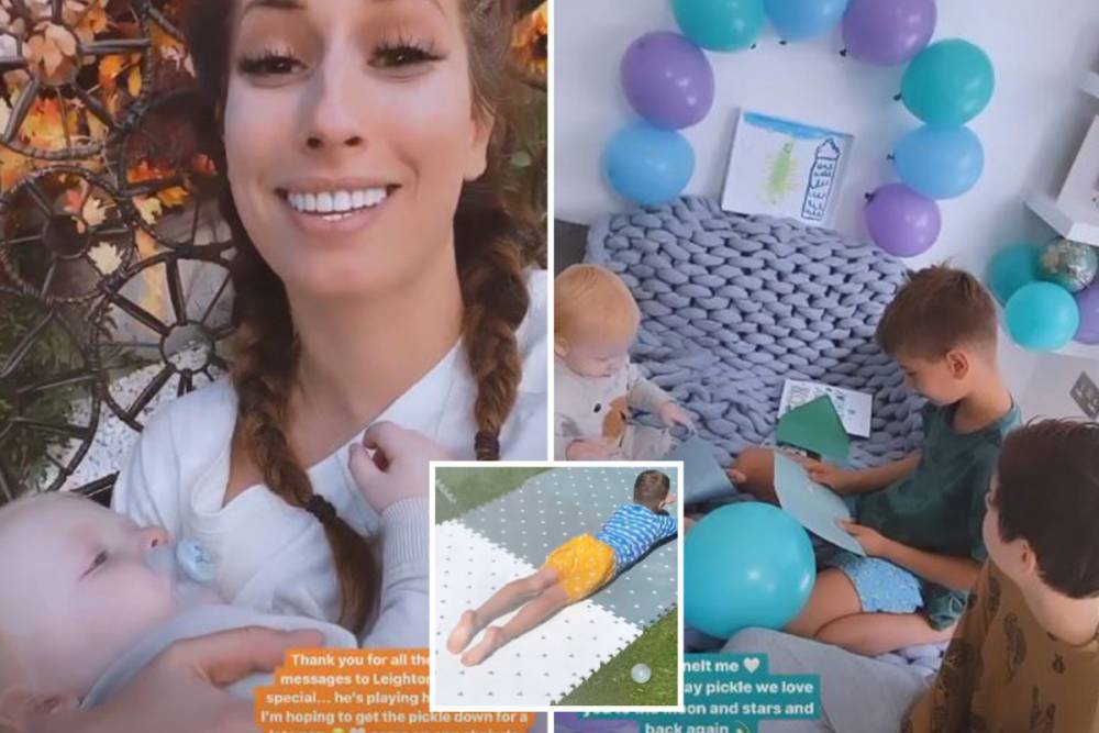 Joe Swash - Inside Stacey Solomon’s son Leighton’s eighth birthday party at home with slip-and-slide and Pokemon cake - thesun.co.uk