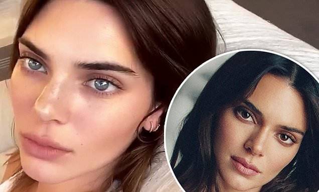 Kylie Jenner - Kendall Jenner - Kendall Jenner tries out her own striking icy blue eye filter... after her sister Kylie did the same - dailymail.co.uk