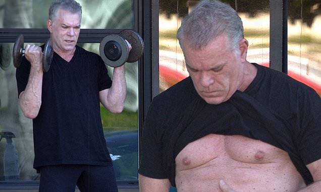 Ray Liotta - Ray Liotta works out amid lockdown - dailymail.co.uk - Los Angeles - state California - county Hill - city Venice, state California - county Henry