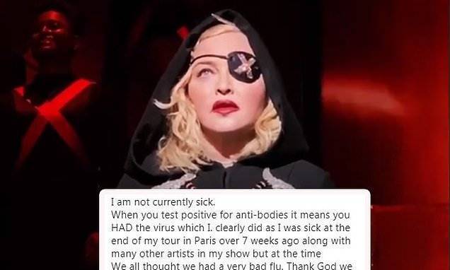 Madonna reveals she was suffering with coronavirus towards the end of her Madame X world tour - dailymail.co.uk - France