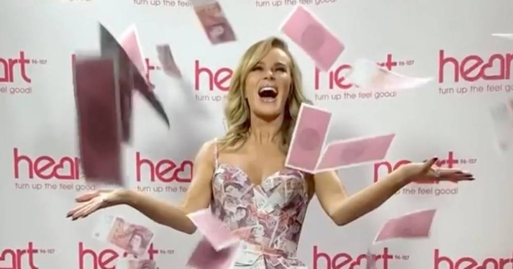 Amanda Holden - Amanda Holden coats herself in cash as her dress drips £50 notes in epic £1m giveaway - mirror.co.uk - Britain