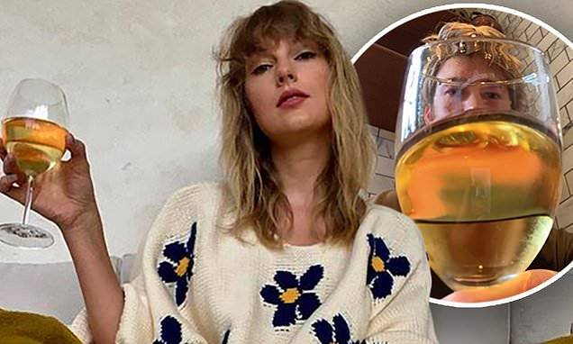 Joe Alwyn - Taylor Swift shares a glimpse of her life with Joe Alwyn as they pose with identical wine glasses - dailymail.co.uk