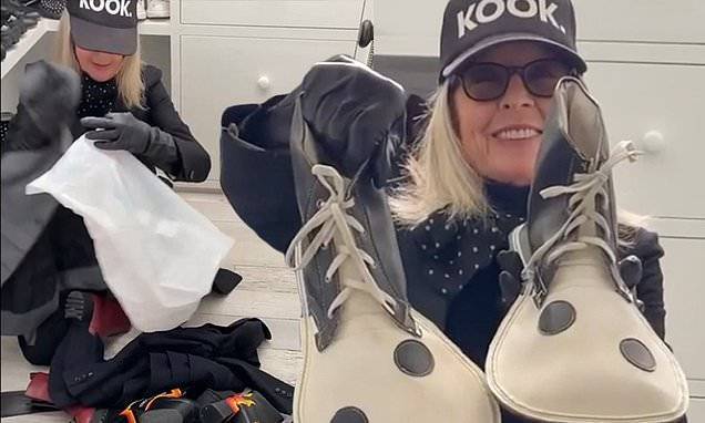 Diane Keaton - Diane Keaton cleans out her large closet to make Goodwill donation... but keeps the clown shoes - dailymail.co.uk