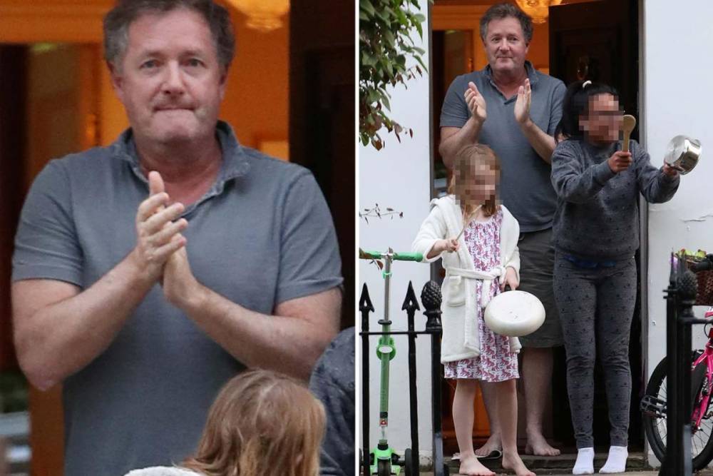 Piers Morgan - Piers Morgan takes to his doorstep with daughter Elise to clap for carers as he continues to recover from illness - thesun.co.uk - Britain