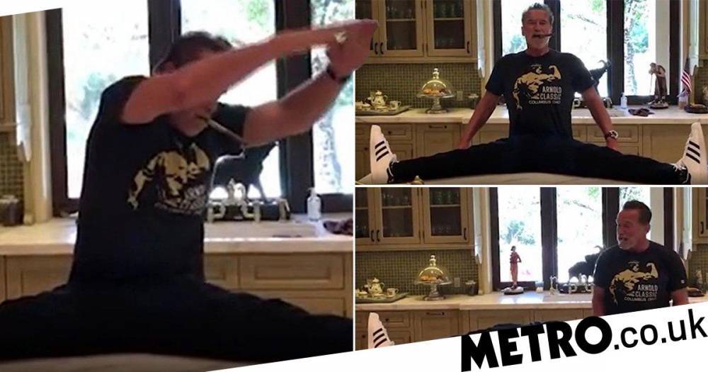 Arnold Schwarzenegger - Arnold Schwarzenegger delivers this week’s WTF moment as he does splits during workout - metro.co.uk