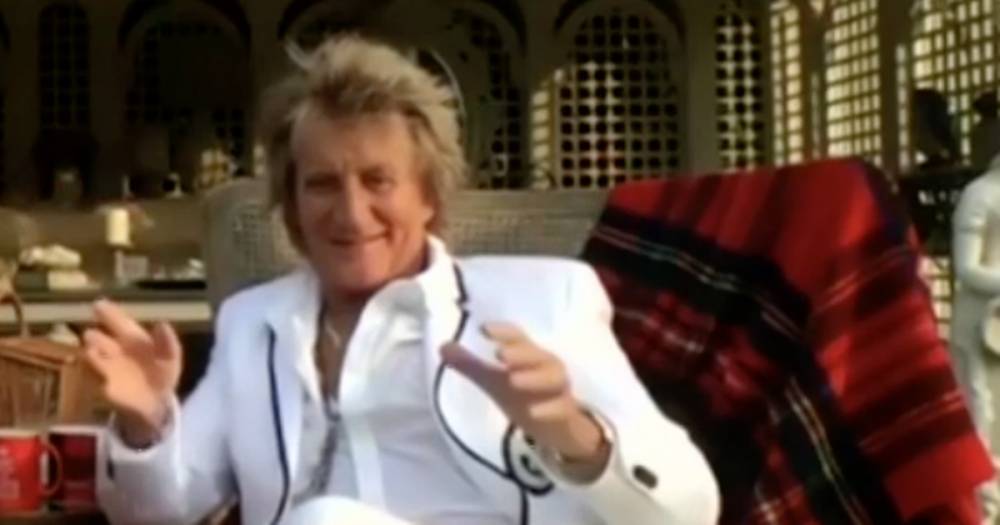 Rod Stewart - Penny Lancaster - Huw Edwards - Rod Stewart annoys The One Show fans by bragging about luxurious home amid lockdown - dailystar.co.uk