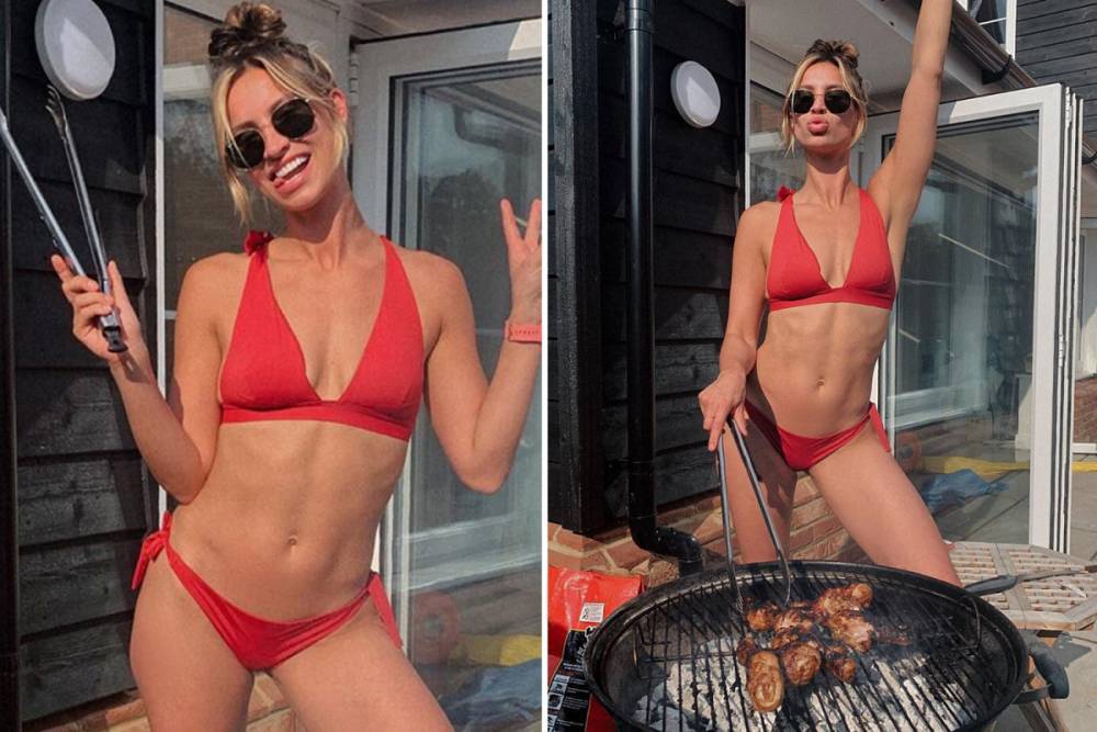 Ferne Maccann - Albie Gibbs - Ferne McCann shows off her toned abs as she barbecues in a red bikini after relationship split - thesun.co.uk
