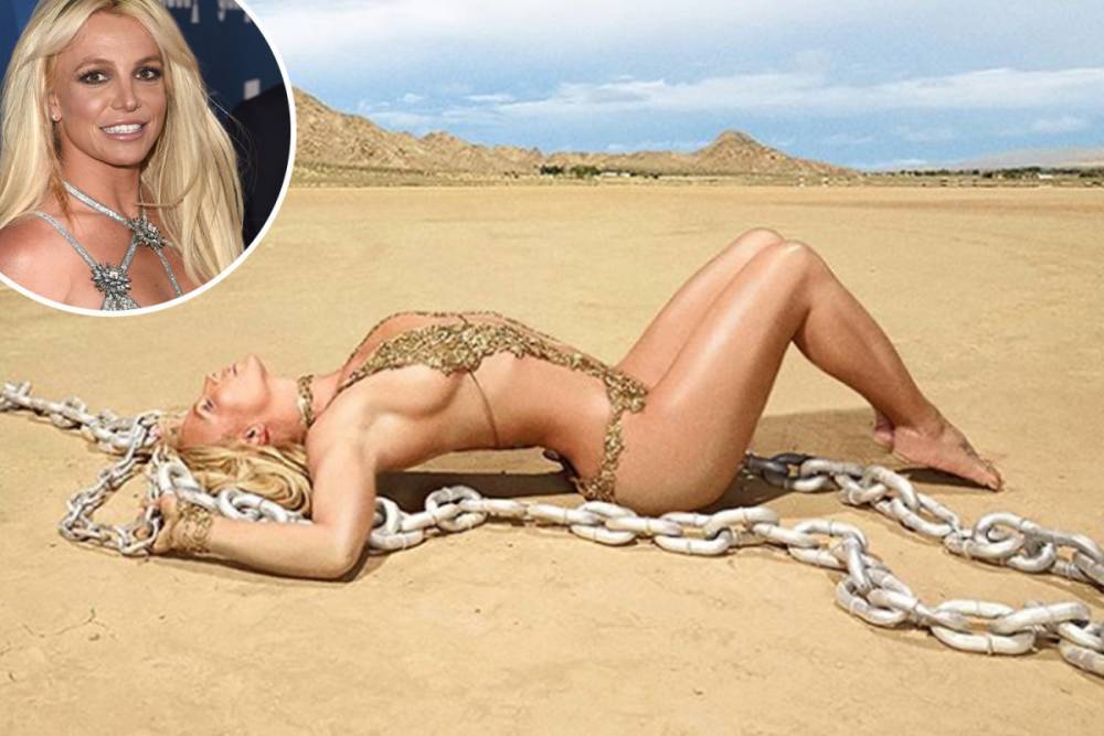 Britney Spears wears sexy gold swimsuit and is draped in chains for new cover of 2016 album Glory - thesun.co.uk